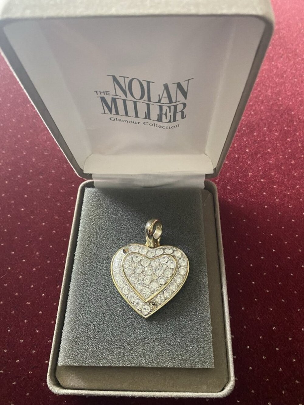 2004 Nolan Miller Heart Rhinestone Pendant